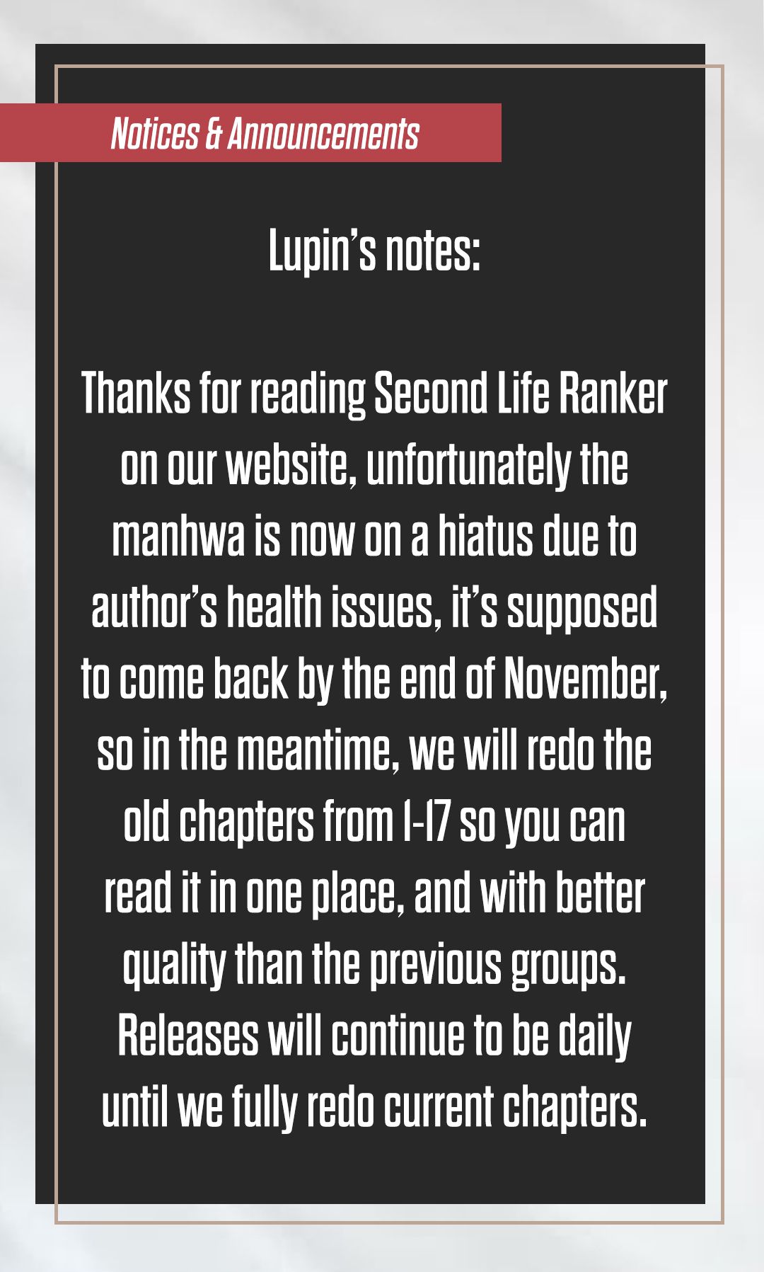 Read Ranker Who Lives A Second Time Manga Online