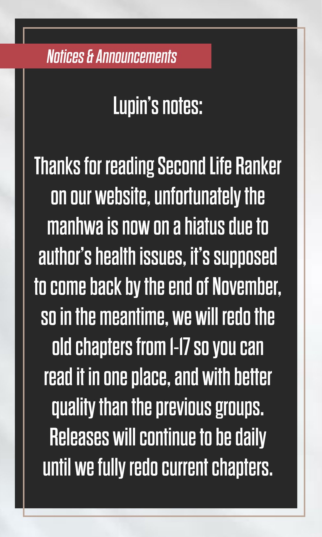 Read Ranker Who Lives A Second Time Manga Online