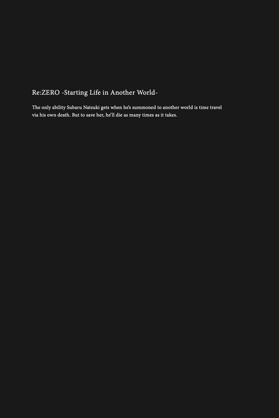 Read Re_ZERO -Starting Life in Another World Manga Online