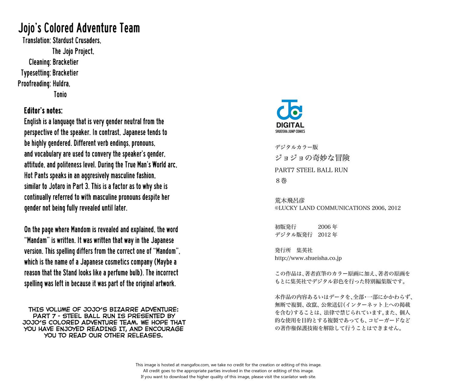 Read Steel Ball Run Manga Online