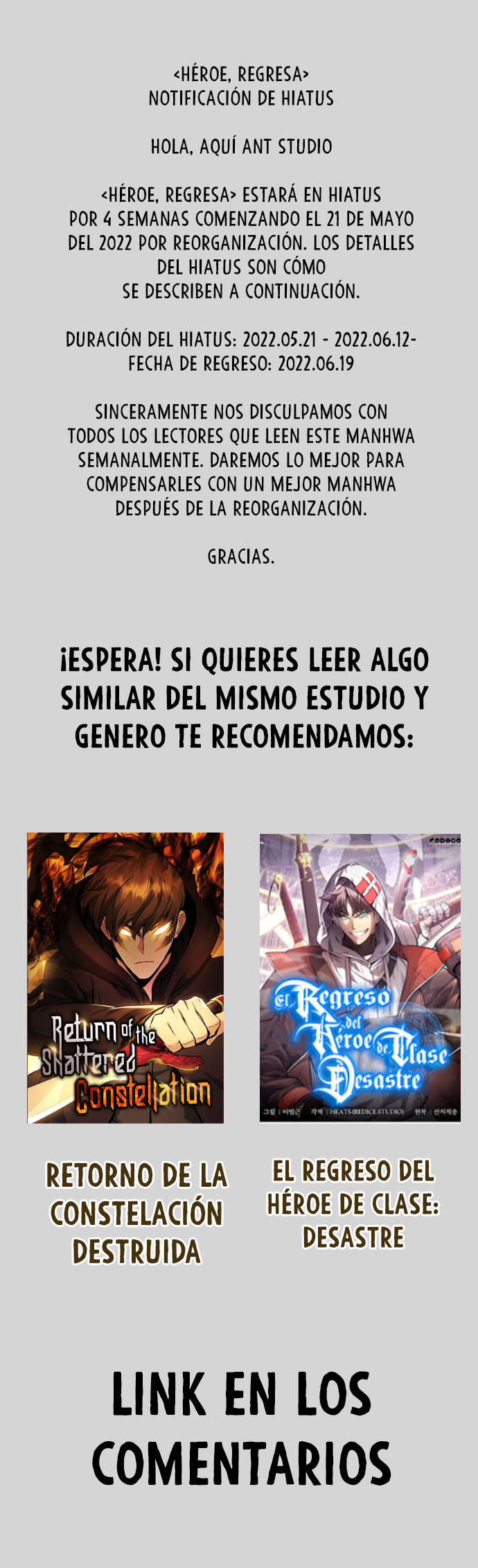 Read Heroe, regresa es Manga Online